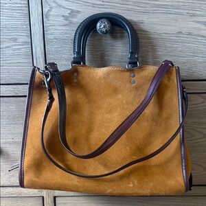Authentic Coach Elegant Tan Suede Handbag
